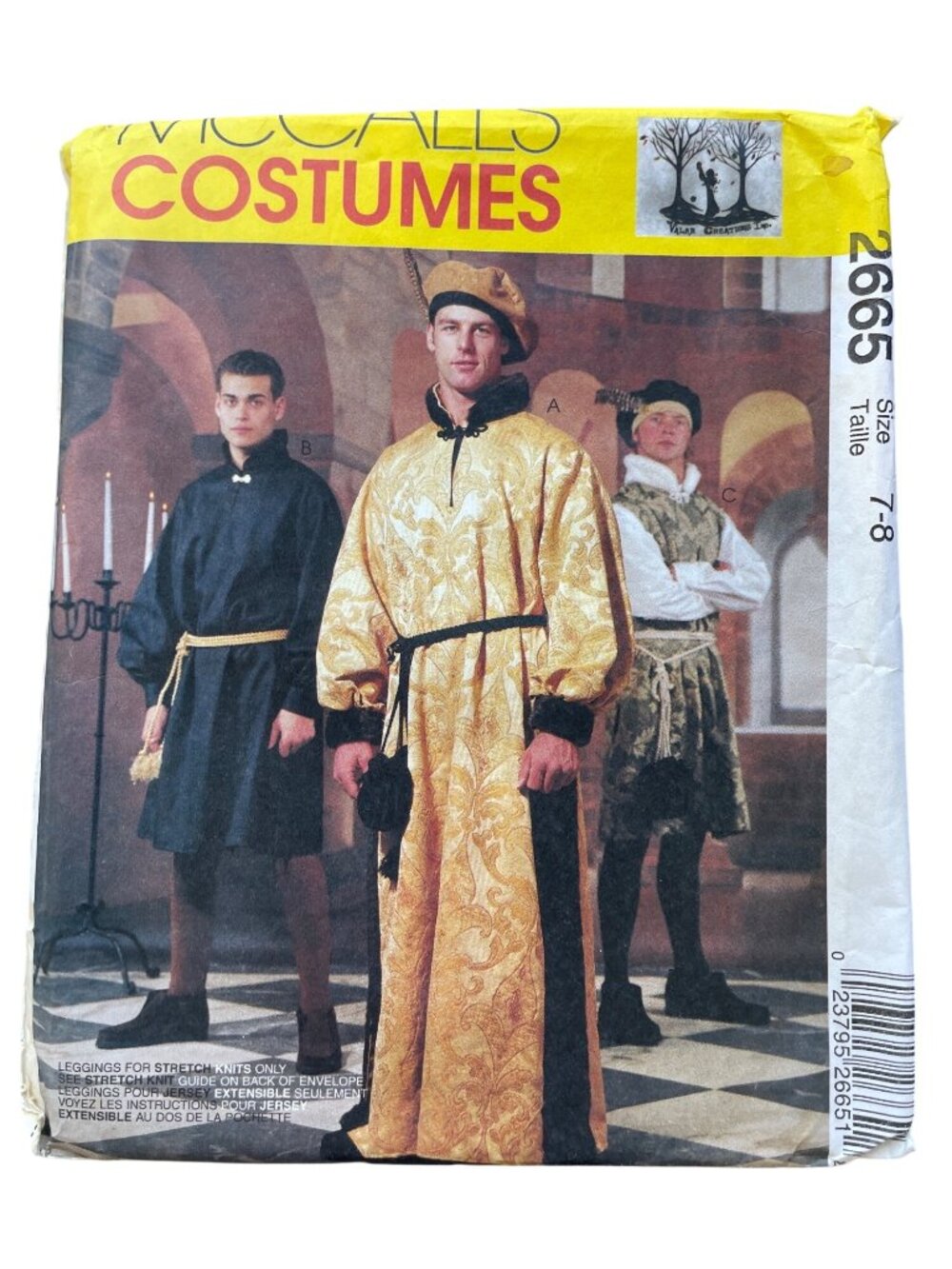 Mccalls 2665 Sewing Pattern Size 7-8 Boys Medieval Costumes Tunic Leggings UNCUT